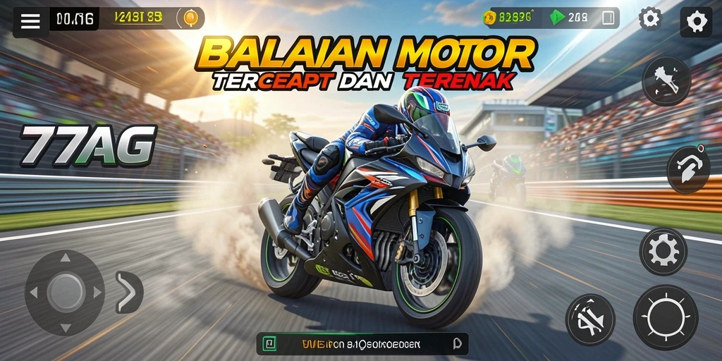 Gameplay seru dalam balapan motor 77AG yang menegangkan.