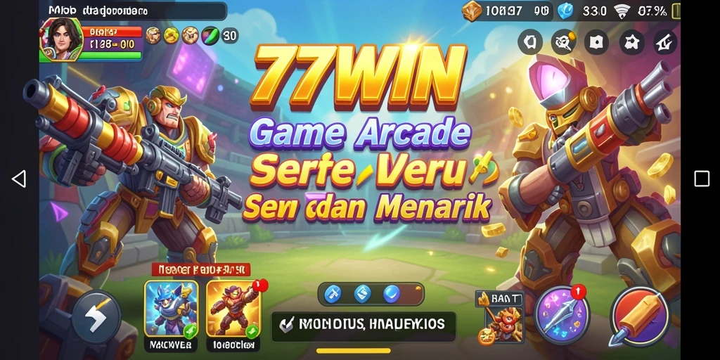 Screenshot utama <strong>77WIN</strong> menampilkan keseruan gameplay Arcade yang dinamis.