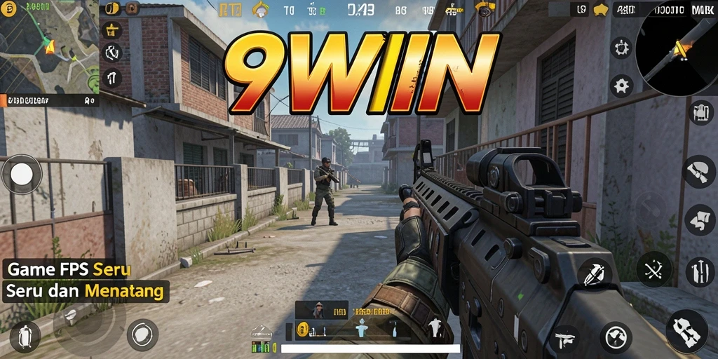 Tangkapan layar utama 9WIN menampilkan aksi gameplay FPS yang mendebarkan.