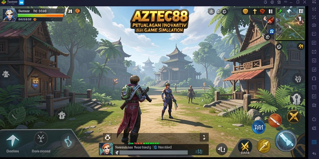 Tampilan gameplay AZTEC88 yang menampilkan eksplorasi dan kreativitas.
