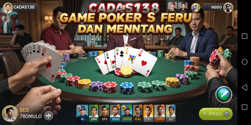 Tampilan gameplay poker yang intens dan menarik di CADAS138.