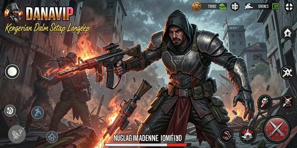 Tampilan gameplay menakutkan yang menampilkan suasana horor kental.