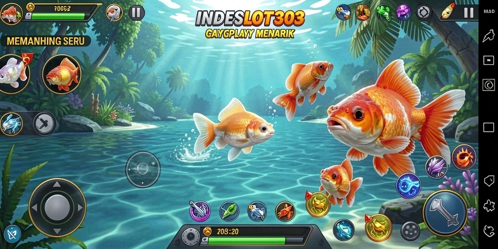 Tampilan gameplay INDESLOT303 yang menampilkan keseruan memancing.