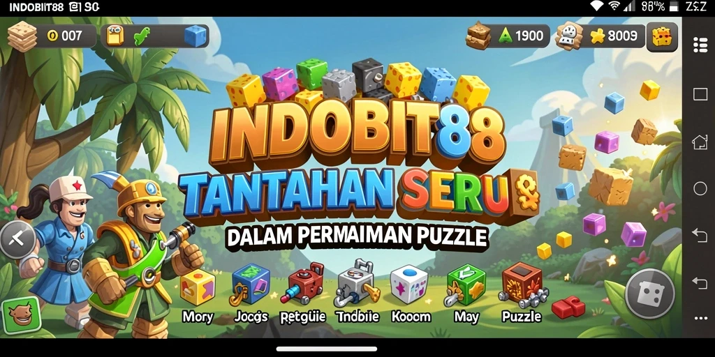 Tampilan gameplay menantang dalam INDOBIT88 yang penuh warna.