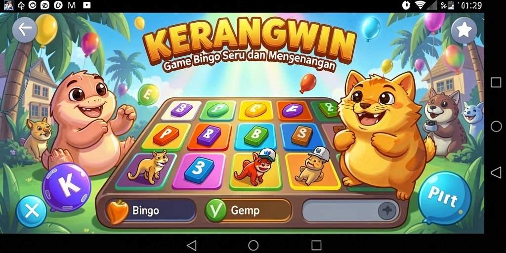 Gameplay seru KERANGWIN dengan suasana Bingo yang menyenangkan.