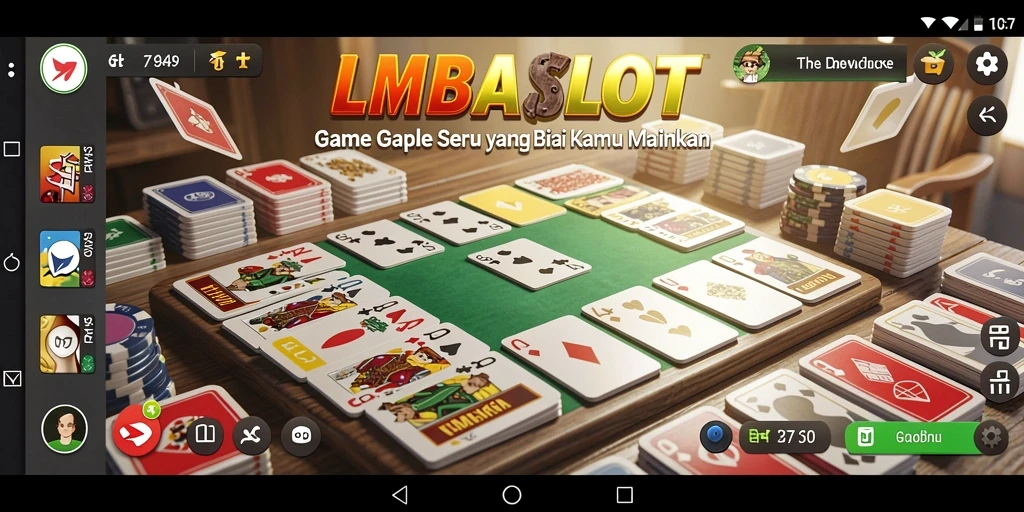 Tampilan seru gameplay Gaple di LMBASLOT.