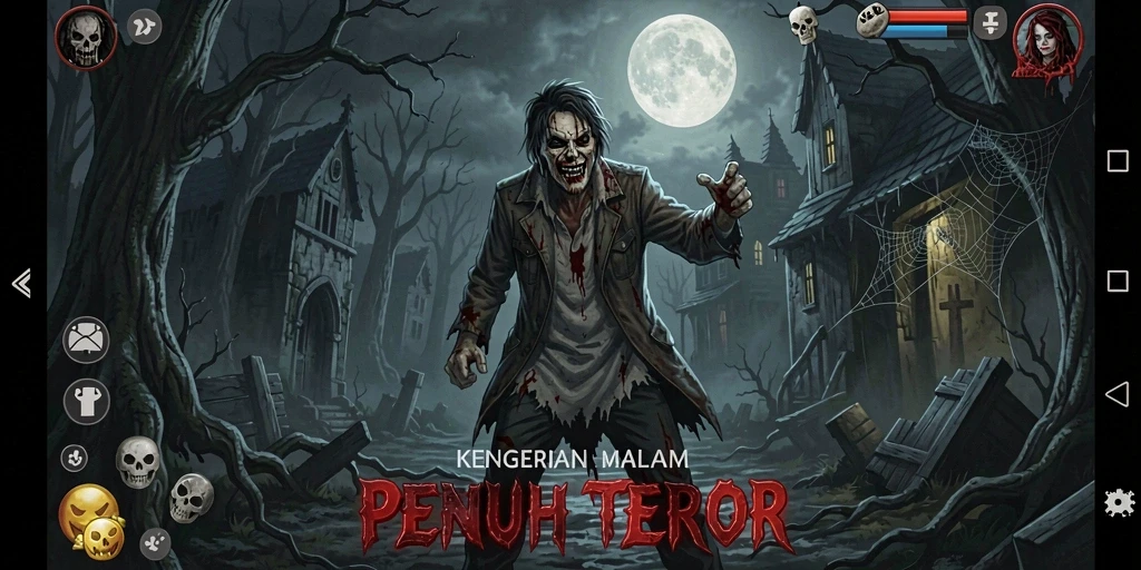Screenshot gameplay MDG188 menampilkan suasana horror yang mencekam.