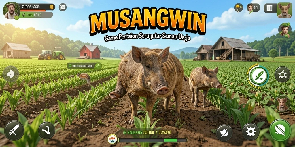 Tampilan gameplay <strong>MUSANGWIN</strong> yang menarik saat bertani.