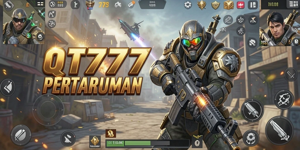 Tampilan gameplay QT777 yang menegangkan dan penuh aksi FPS.