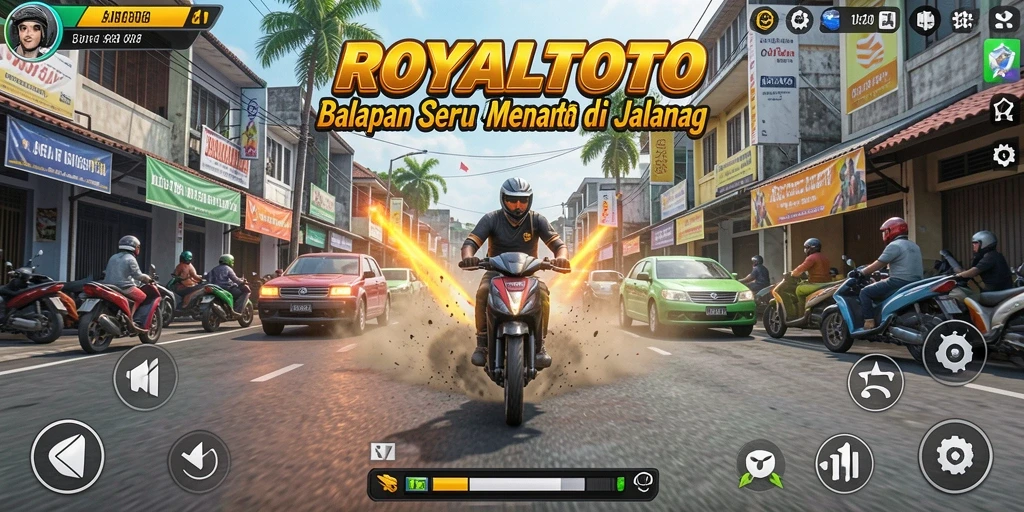 Gameplay seru ROYALTOTO yang penuh aksi balapan.
