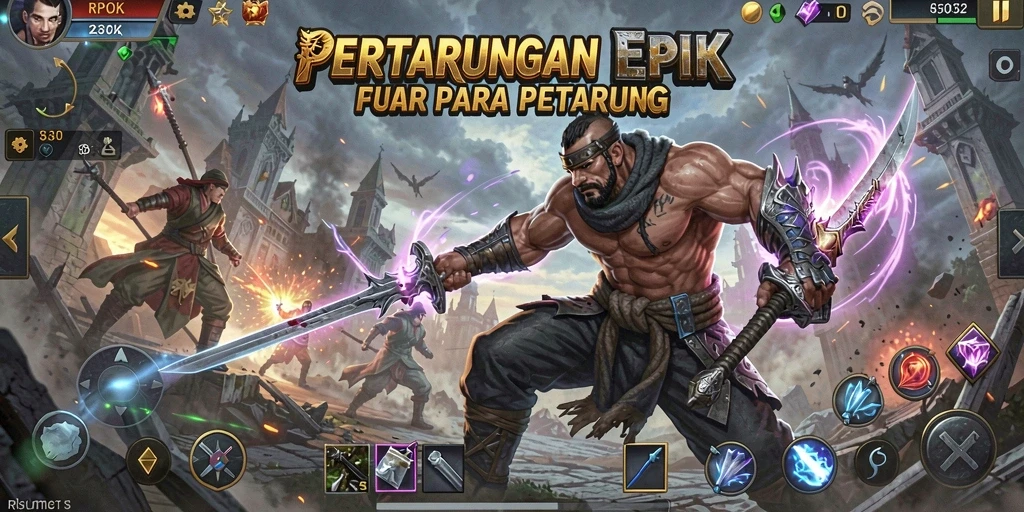 Tangkapan layar RPOK menampilkan aksi pertarungan yang seru dan karakter yang dinamis.