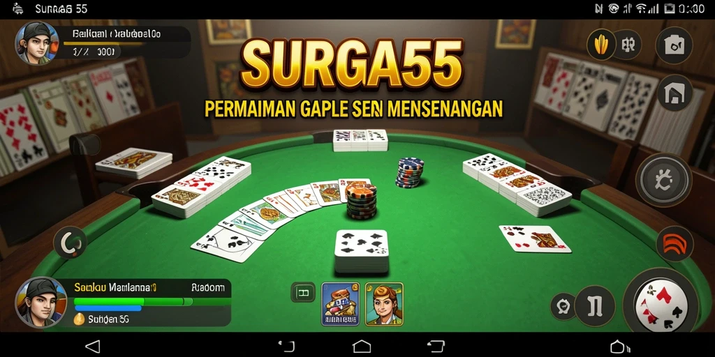 Tampilan gameplay Gaple di SURGA55 yang seru dan interaktif.