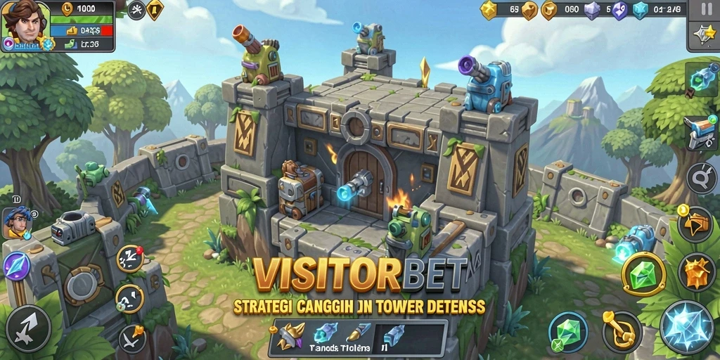 Screenshot menampilkan aksi menegangkan dalam Tower Defense.